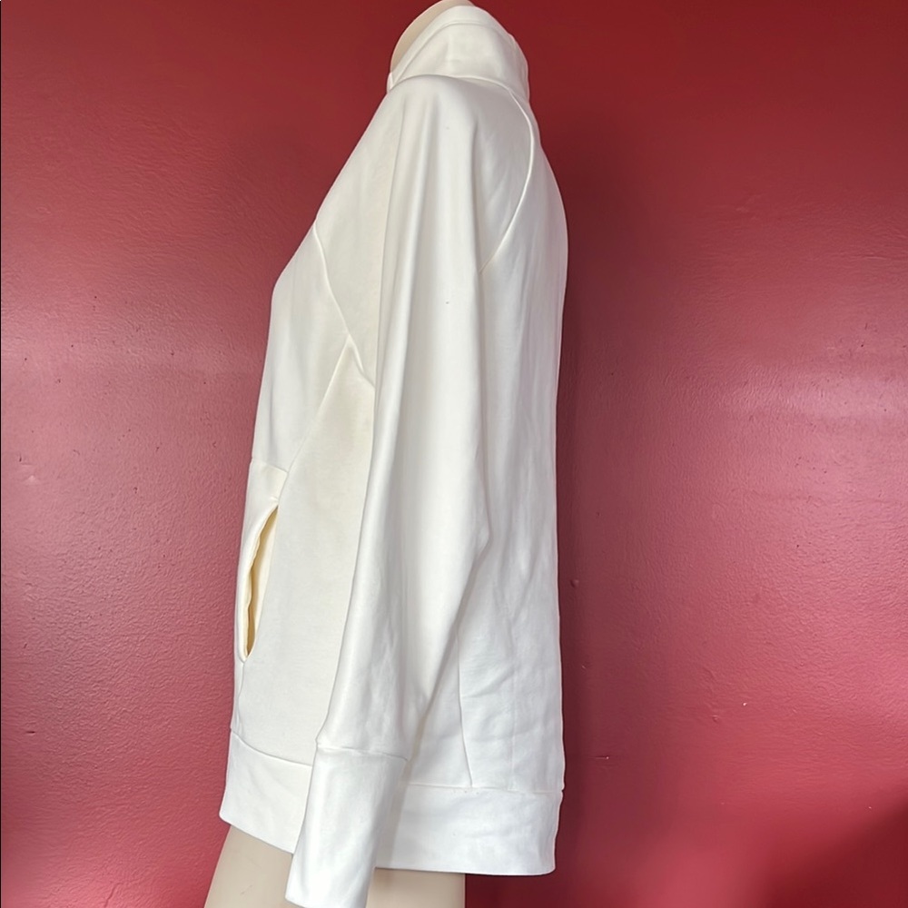 Like new Fabletics Cream High-Neck Sweatshirt - Picture 7 of 11